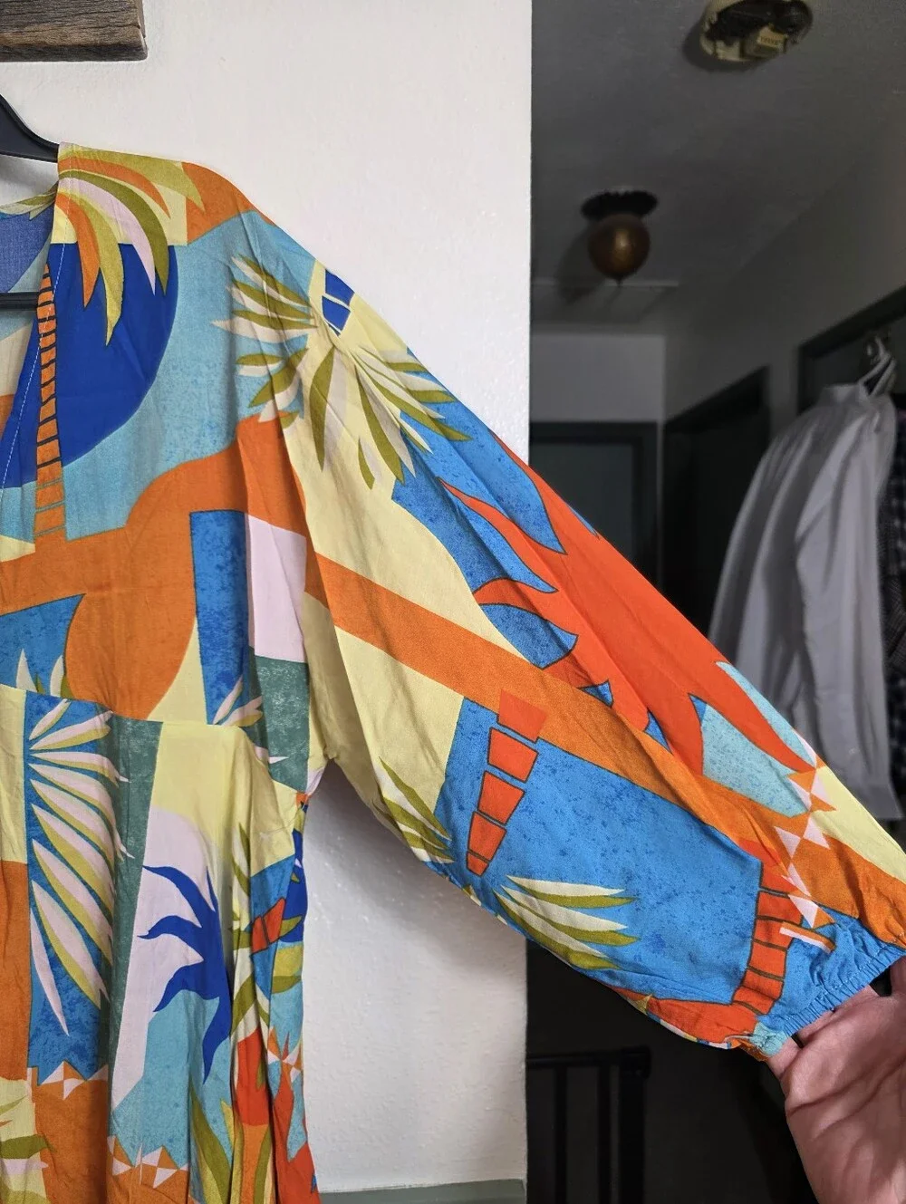 Label of Love Aisha Tropical Palm Print Tiered Mini Dress XL NWT Boho Resort - Picture 10 of 13
